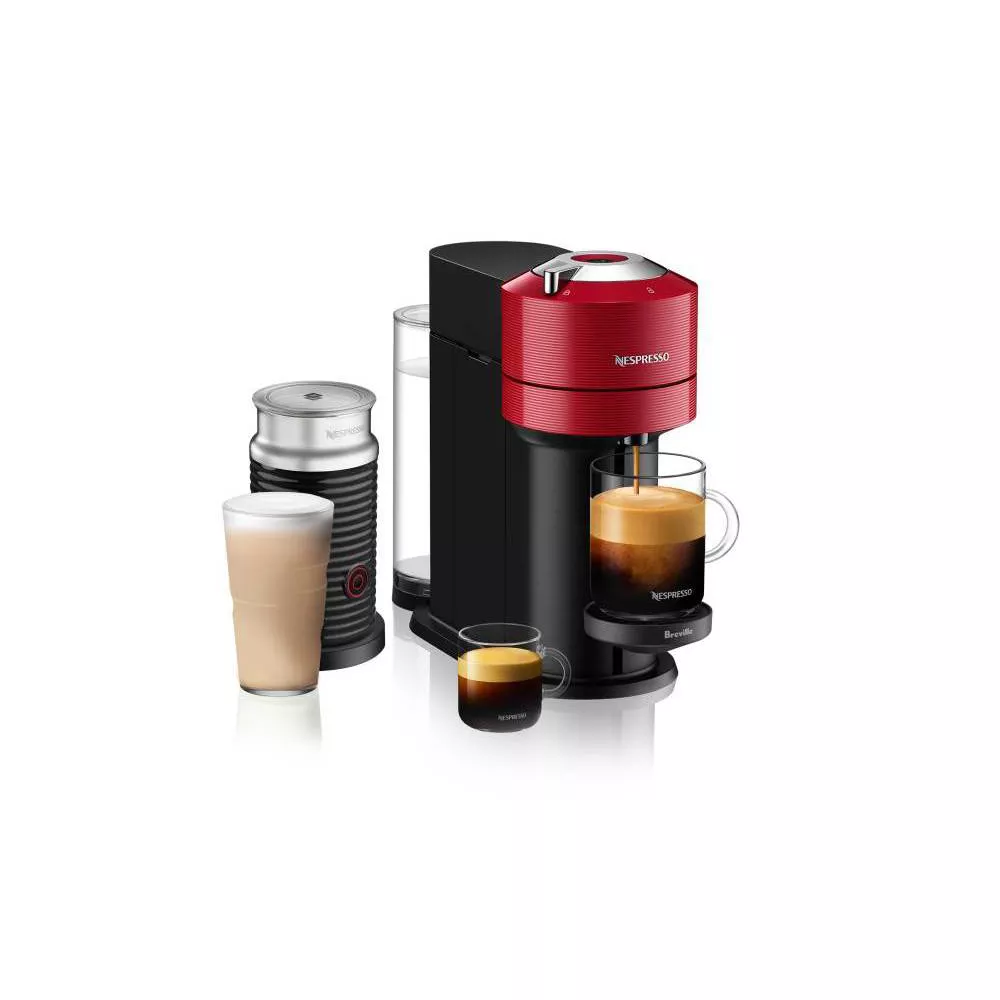 Nespresso Vertuo Next Bundle Coffee Maker and Espresso Machine by Breville - Red