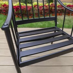 Captiva Designs 2pk Outdoor Steel Arm Chairs with Cushions