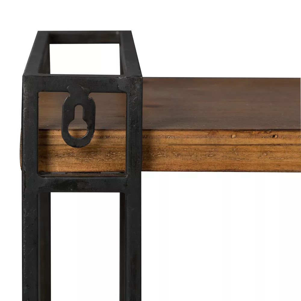 Kate and Laurel All Things Decor 30" x 26" Lintz Wood and Metal Floating Wall Shelves