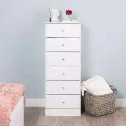 Prepac Astrid 6 Drawer Tall Chest - White