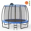 Costway 12FT Recreational Trampoline w/ Basketball Hoop Safety Enclosure Net Ladder