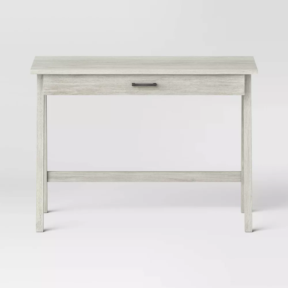 Threshold Paulo Wood Writing Desk with Drawer - Off White