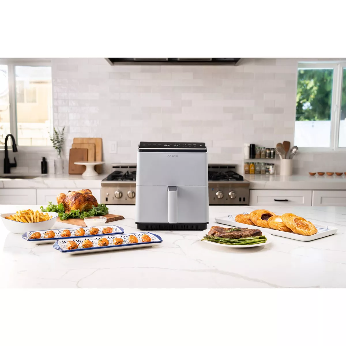 Cosori 6.8qt DualBlaze Air Fryer with Skewer Rack - Gray