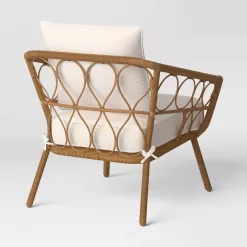 Threshold 2pc Britanna Outdoor Patio Chairs, Club Chairs Natural