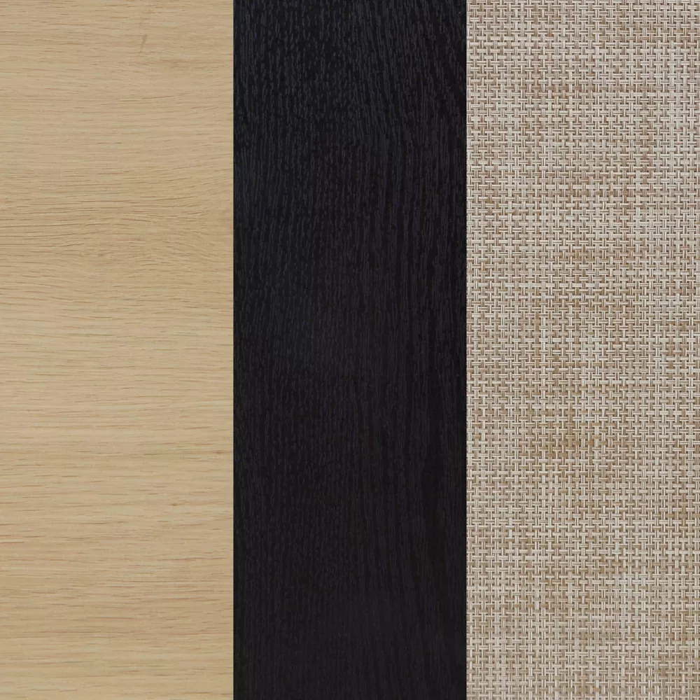 Nathan James Kova Wood and Rattan Storage Cabinet