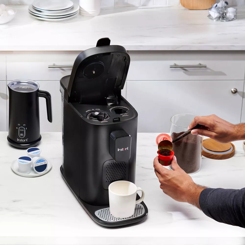 Instant Dual Pod Plus 3-in-1 Coffee Maker with Espresso Machine, Pod Coffee Maker and Ground Coffee, Nespresso Capsules Compatible - Black
