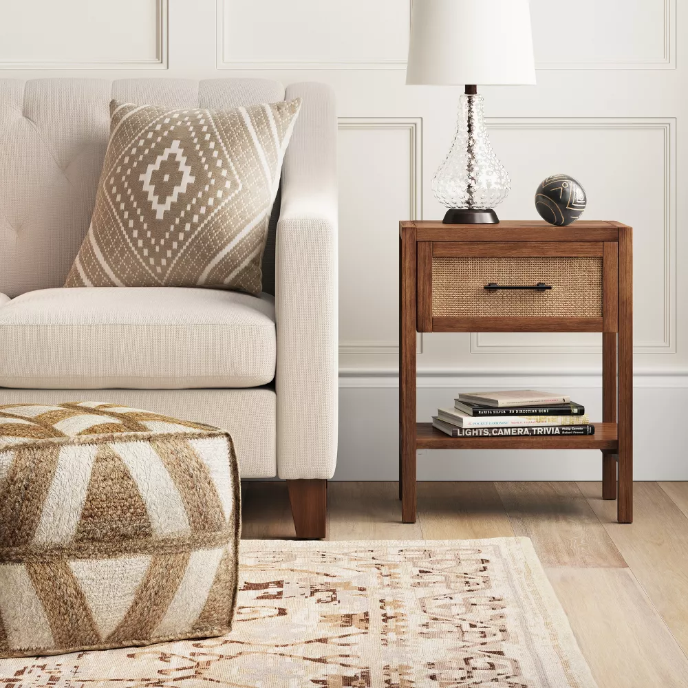Threshold Warwick End Table with Drawer - Brown