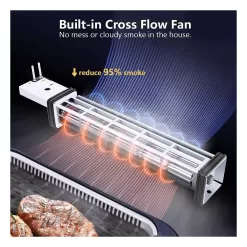 Cusimax Electric Portable Indoor Smokeless Grill, Double Plates
