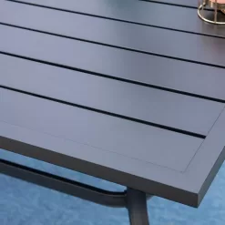 Captiva Designs Outdoor Rectangle Steel Dining Table - Black