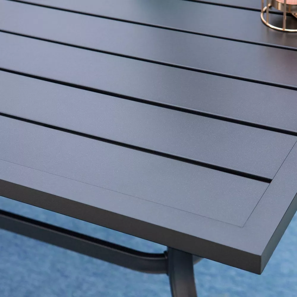 Captiva Designs Outdoor Rectangle Steel Dining Table - Black