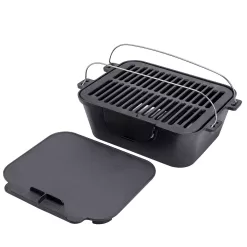 Bruntmor Heavy Duty Pre-Seasoned Cast Iron Portable Grill