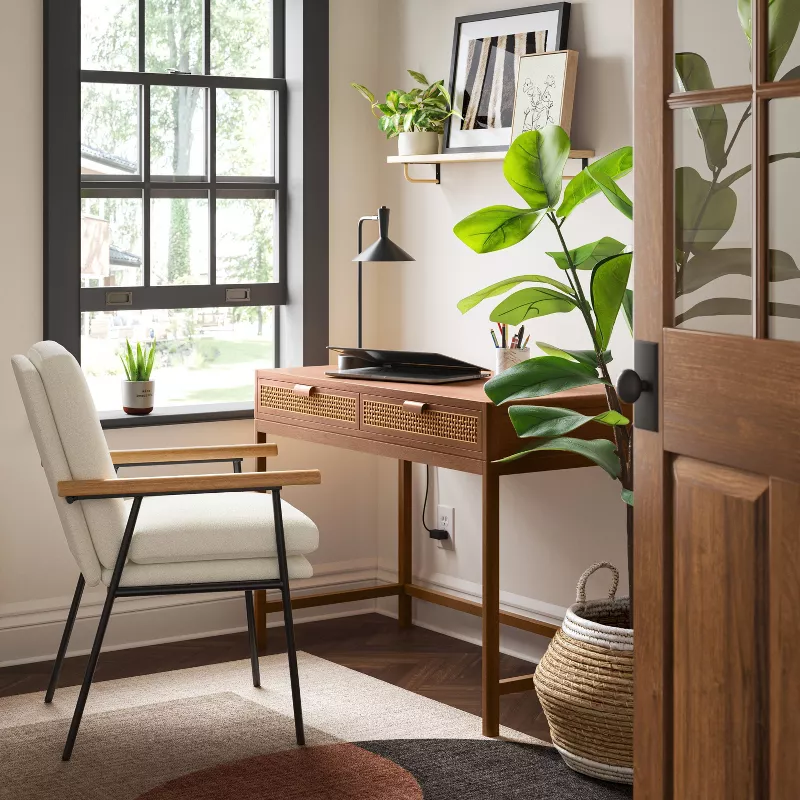 Threshold Minsmere Writing Desk with Drawers Brown - Image 4