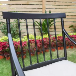 Captiva Designs 2pk Outdoor Steel Arm Chairs with Cushions