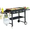 SKOYON 4-Burner Outdoor Gas Grill Propane Griddle Cooking Station