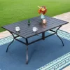 Captiva Designs Outdoor Rectangle Steel Dining Table - Black