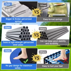 Costway 8/10/12/14/15/16FT Jumping Exercise Recreational Bounce Trampoline W/Safety Net