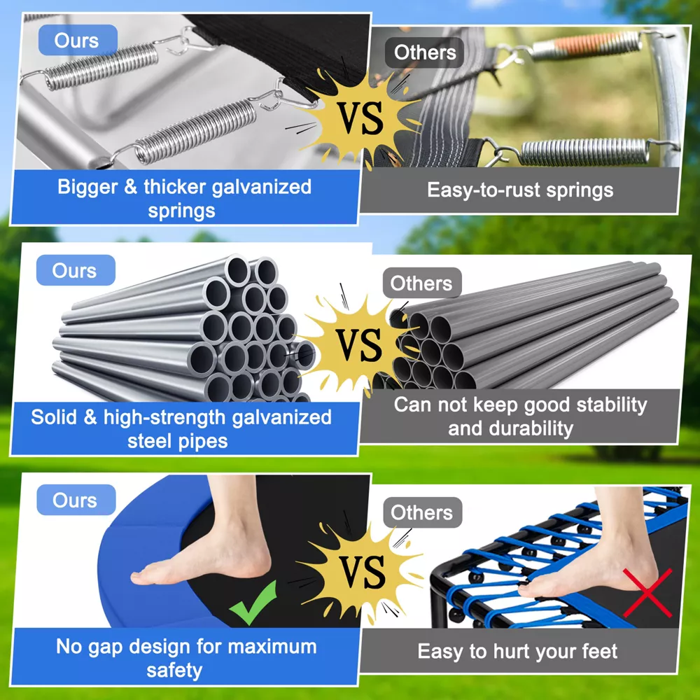 Costway 8/10/12/14/15/16FT Jumping Exercise Recreational Bounce Trampoline W/Safety Net