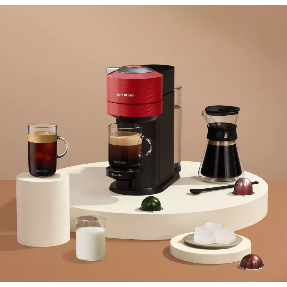 Nespresso Vertuo Next Bundle Coffee Maker and Espresso Machine by Breville - Red
