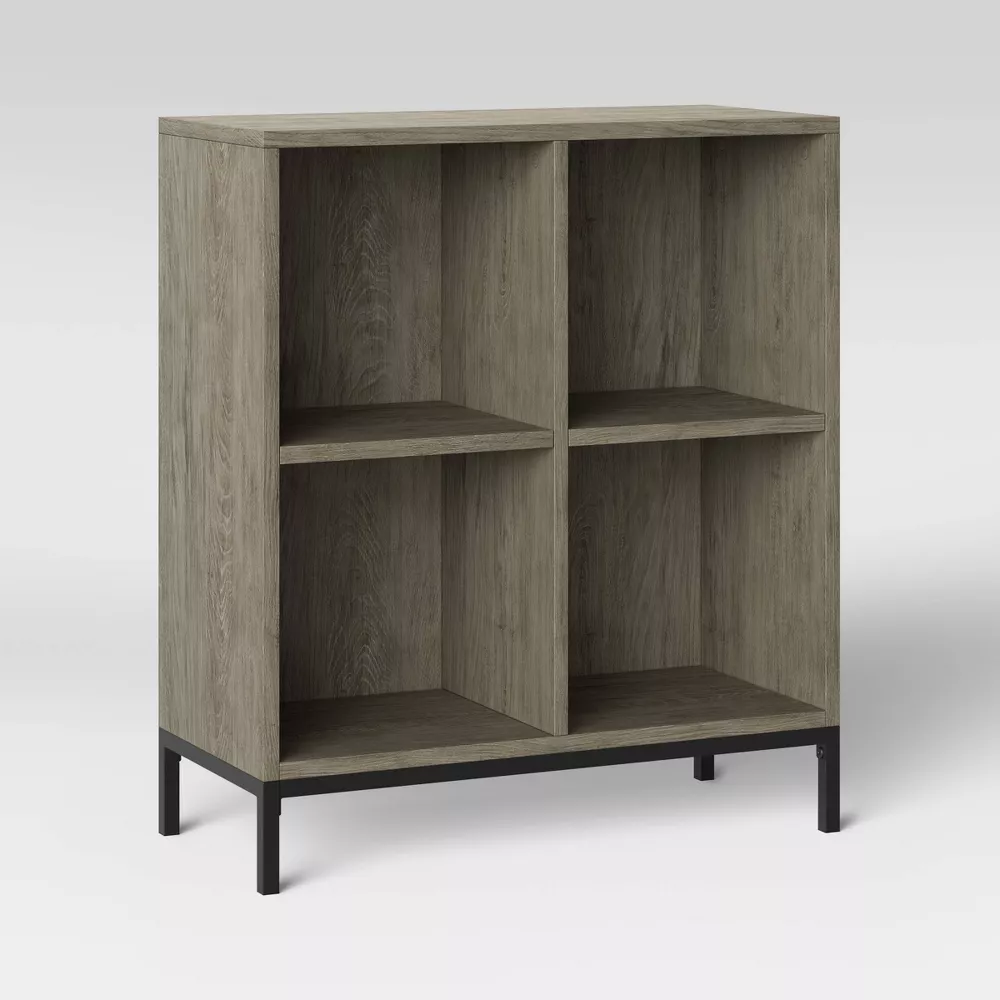 Threshold 34" Loring 4 Cube Bookcase - Gray