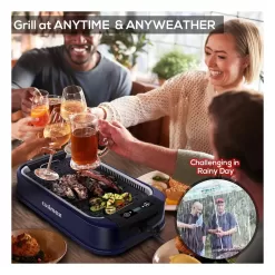 Cusimax Electric Portable Indoor Smokeless Grill, Double Plates