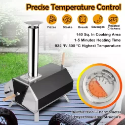 Costway Outdoor Pizza Oven Machine 12'' Pizza Grill Maker Portable with Foldable legs