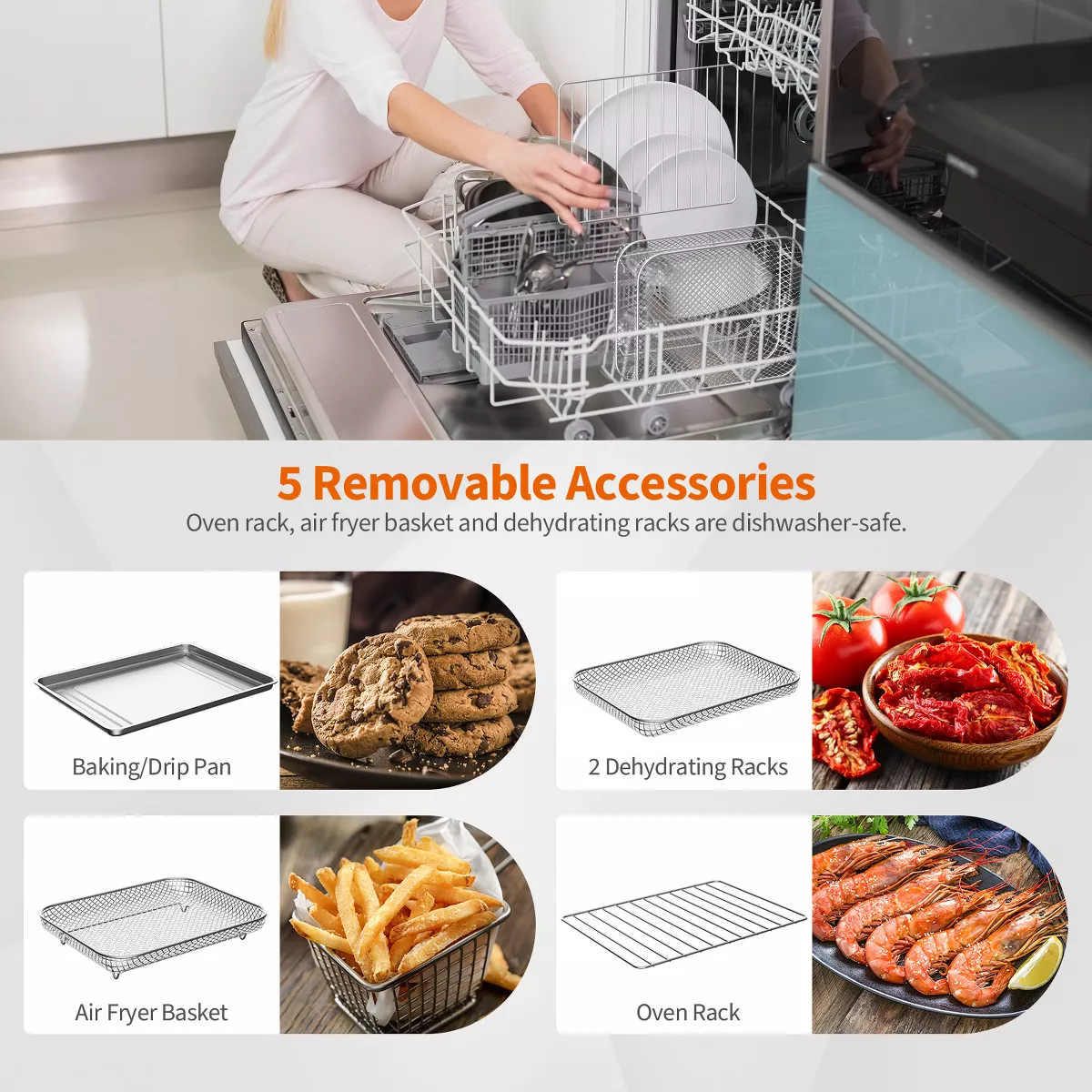 Costway 21QT Convection Air Fryer Toaster Oven 8-in-1 w/ 5 Accessories & Recipe