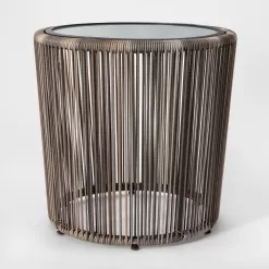 Threshold Latigo 3pc Rattan Patio Chat Set, Outdoor Furniture Set - Gray/Brown