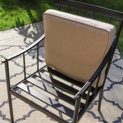 Captiva Designs 2pk Outdoor Steel Arm Chairs with Cushions