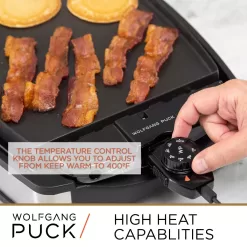 Wolfgang Puck XL Reversible Grill Griddle, Oversized Removable Cooking Plate, Nonstick Coating
