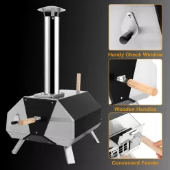 Costway Outdoor Pizza Oven Machine 12'' Pizza Grill Maker Portable with Foldable legs