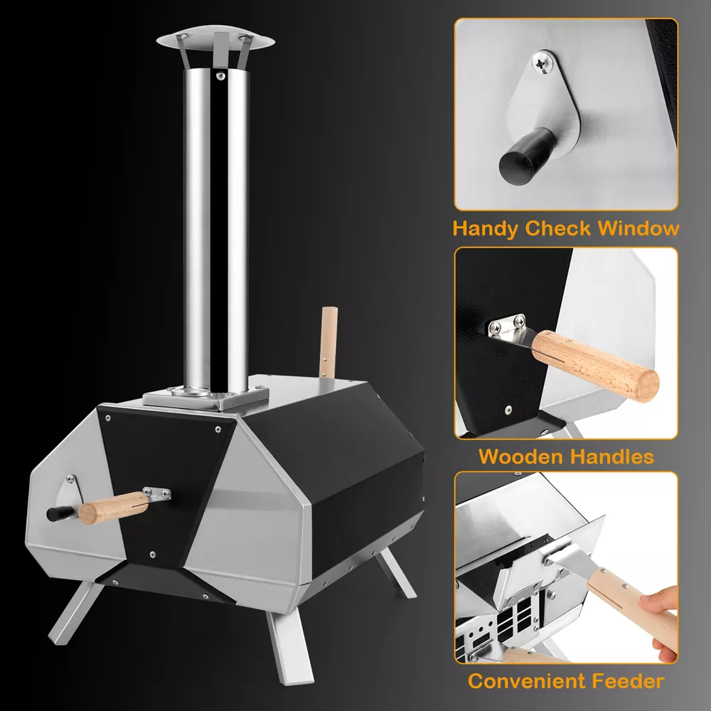 Costway Outdoor Pizza Oven Machine 12'' Pizza Grill Maker Portable with Foldable legs