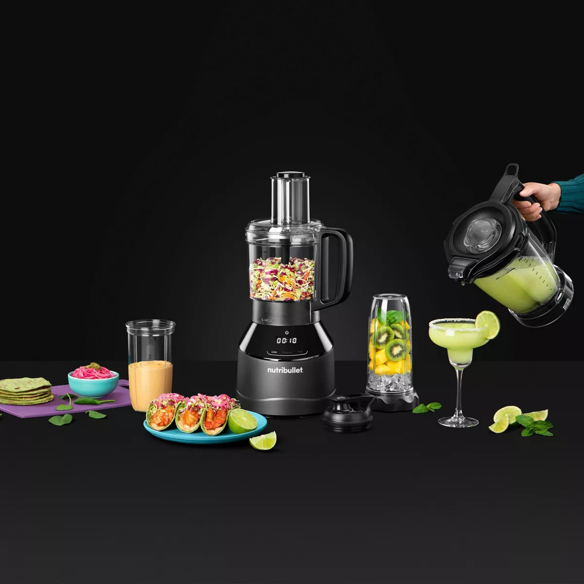 NutriBullet 64oz 1500W Triple Prep 3-Speed Kitchen System Black