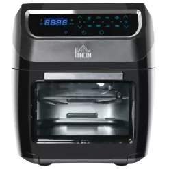 HOMCOM 12 QT Air Fry Oven, 8 In 1 Countertop Oven Combo with Air Fry, Roast, Broil, Bake and Dehydrate, 1700W with Accessories and LED Display, Black