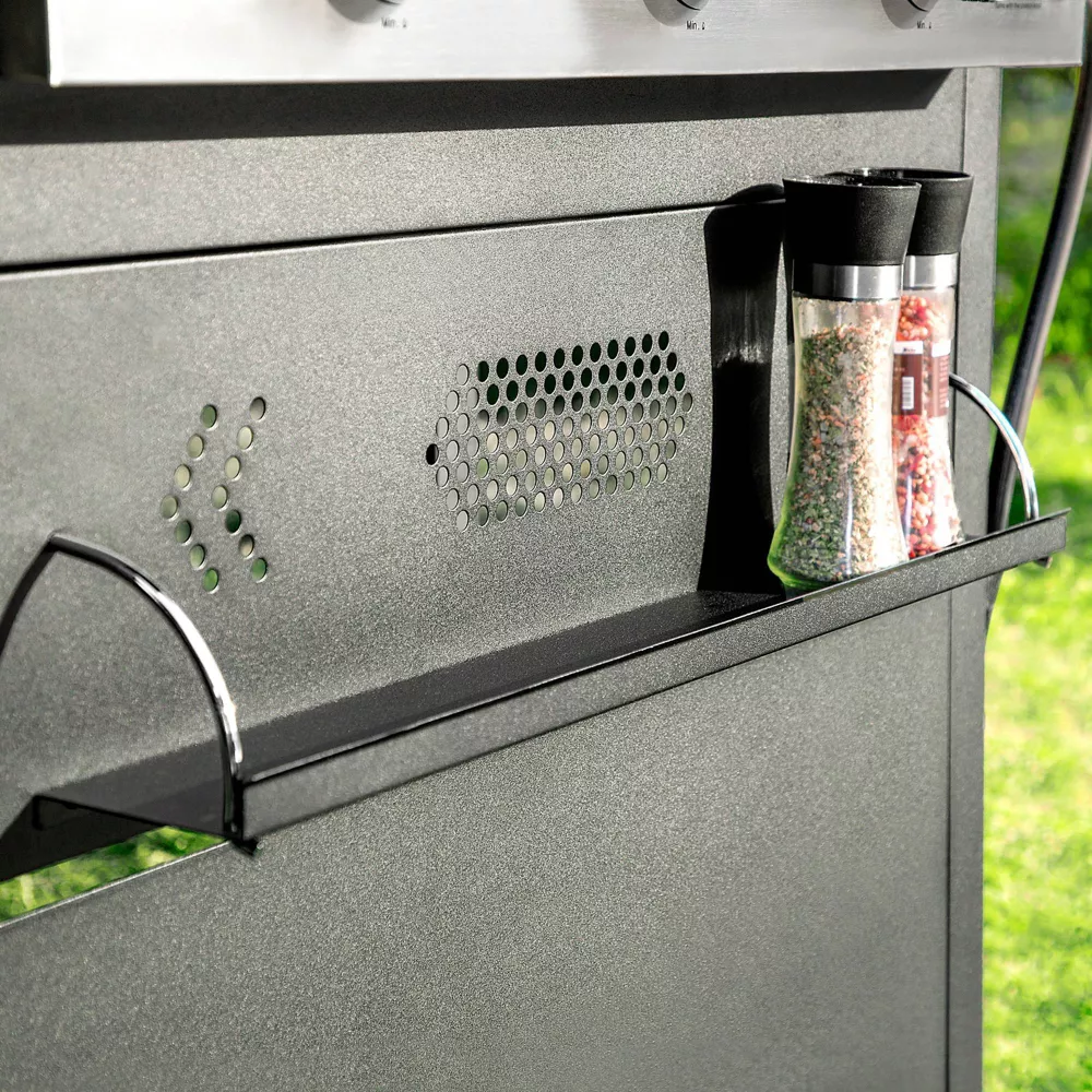 Captiva Designs GR20 3-Burner Portable Propane Gas Griddle with Cart and Lid - Black