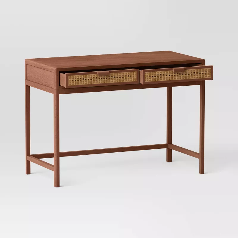 Threshold Minsmere Writing Desk with Drawers Brown - Image 3