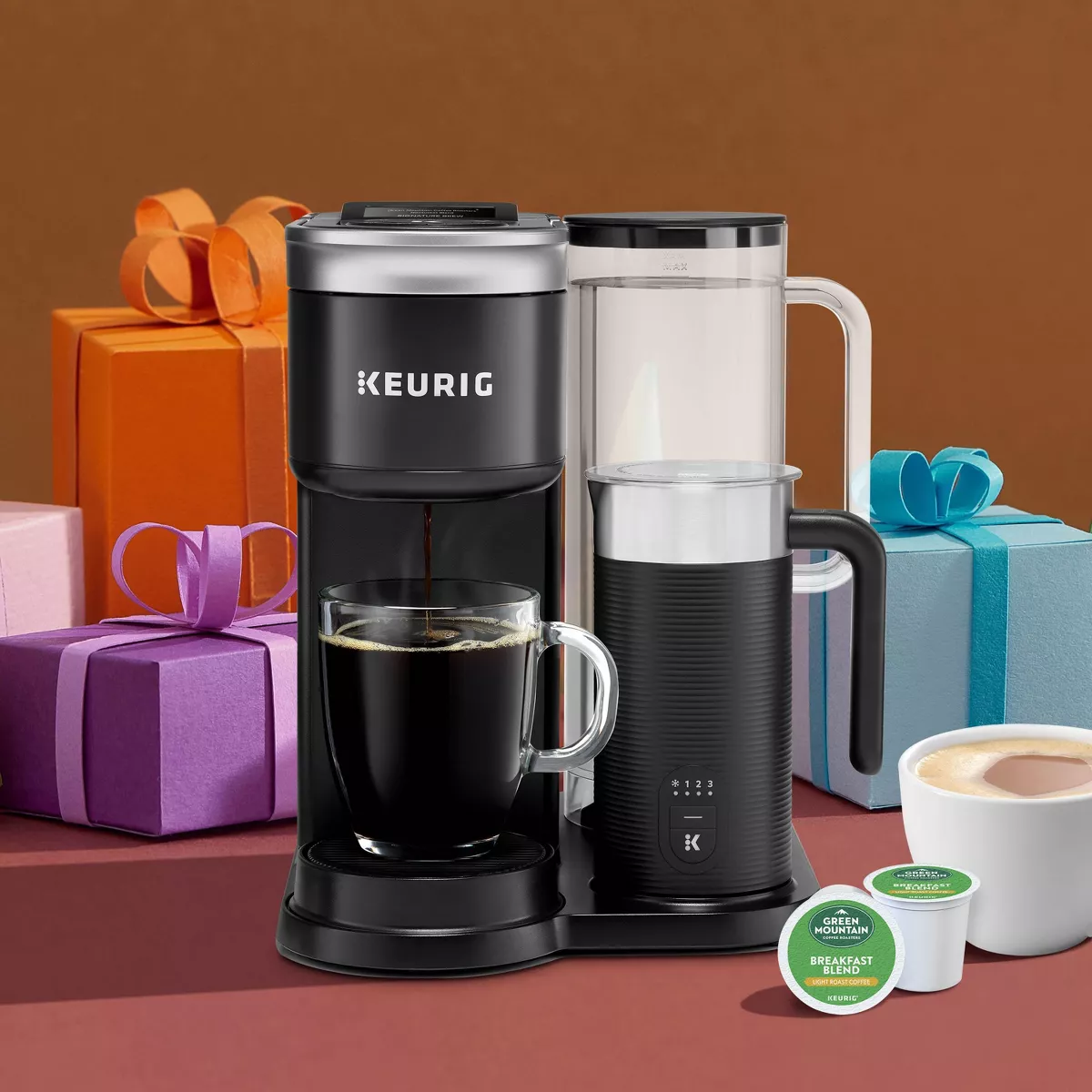 Keurig K-Café SMART Single-Serve Coffee Maker with WiFi Compatibility, 6 Brew Sizes - Black