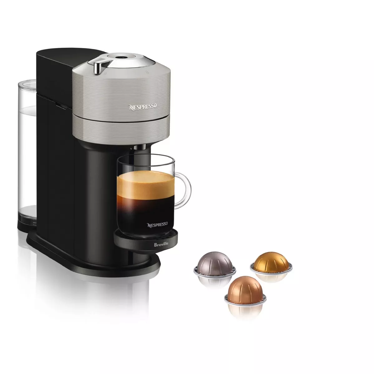 Nespresso Vertuo Next Espresso Roast Coffee Maker and Espresso Machine Bundle By Breville