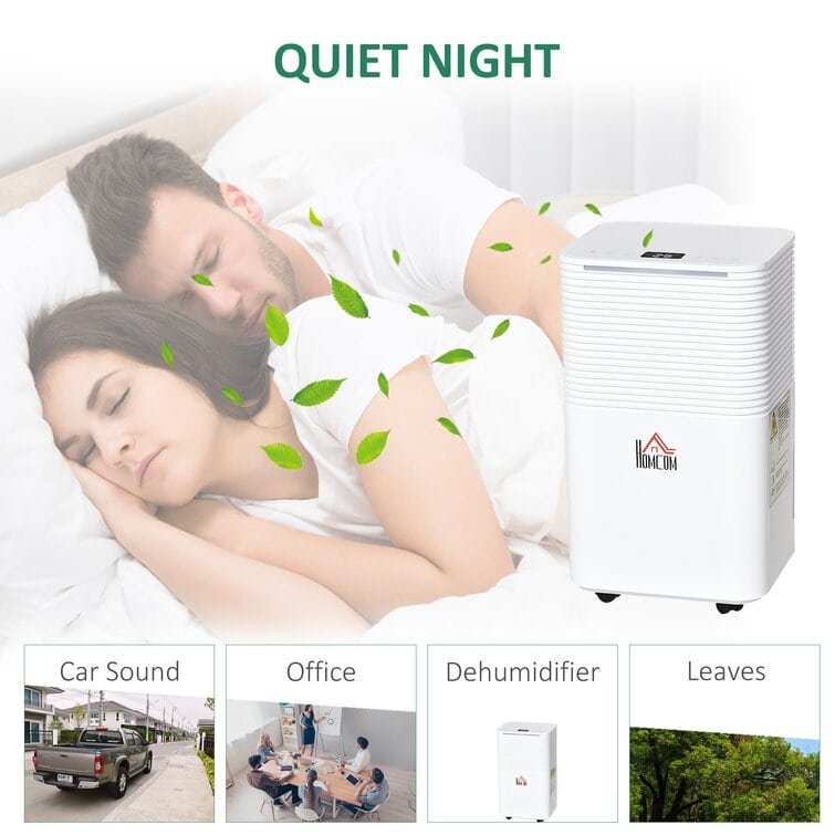 Homcom 21 Pints per Day Console Dehumidifier for Rooms up to 129 Square Feet Sq. Ft.