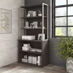 Bush Business Furniture Hybrid Bookcase - Storm Gray