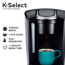 Black Keurig K-Select Single-Serve K-Cup Pod Coffee Maker (Part number: 5000359893)