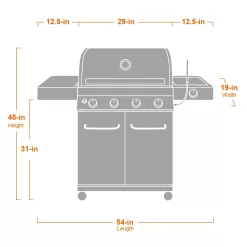 Monument Grills 4-Burner Liquid Propane 60000 BTU Gas Grill Stainless with Side Burner