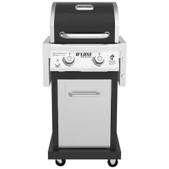 Nexgrill Deluxe 2-Burner Grill: Foldable Side Shelves & 28000 BTUs for Compact Grilling