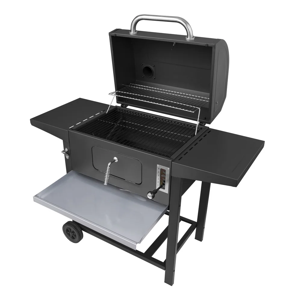 Royal Gourmet 24" Barrel Charcoal Grill with Side Shelves