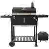 Royal Gourmet 24" Crop Barrel Charcoal Grill with Side Shelf and Cover CD1824EC