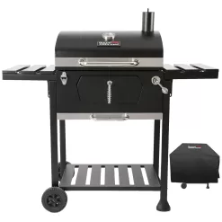Royal Gourmet 24" Crop Barrel Charcoal Grill with Side Shelf and Cover CD1824EC