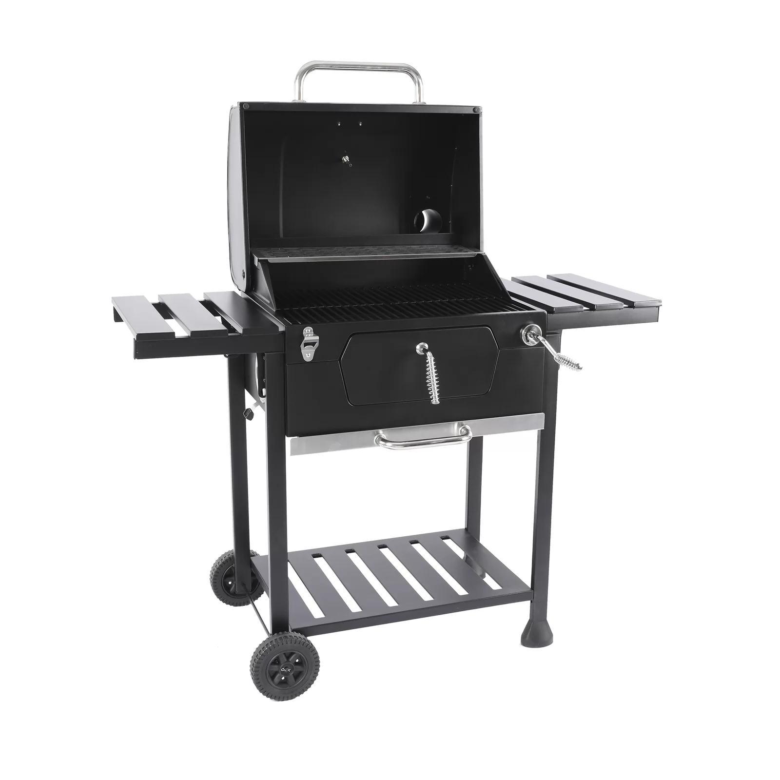 Royal Gourmet 24" Crop Barrel Charcoal Grill with Side Shelf and Cover CD1824EC