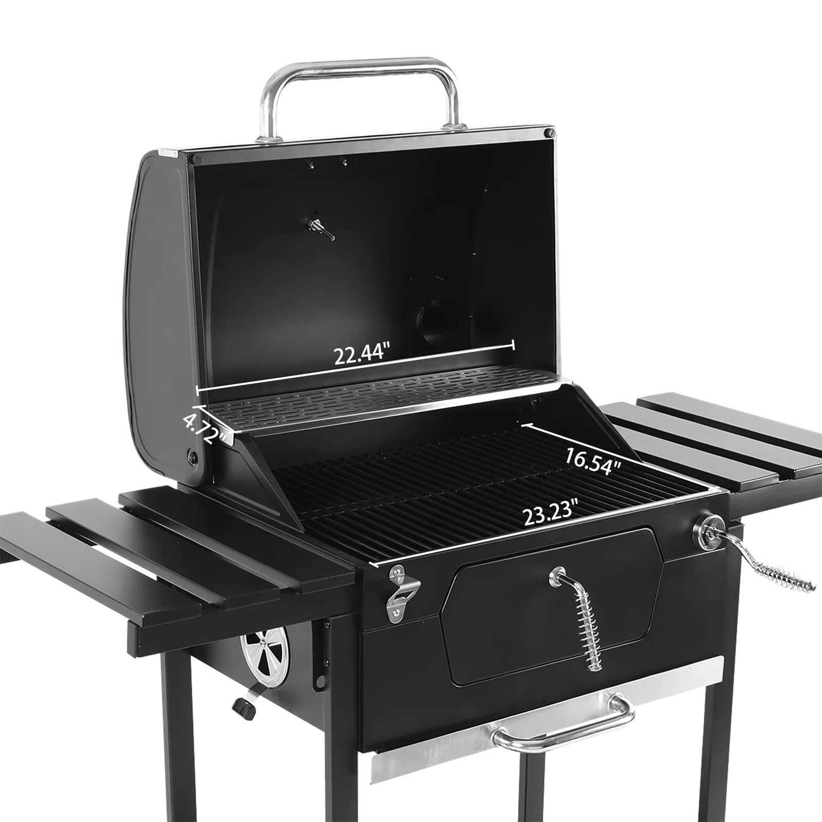 Royal Gourmet 24" Crop Barrel Charcoal Grill with Side Shelf and Cover CD1824EC