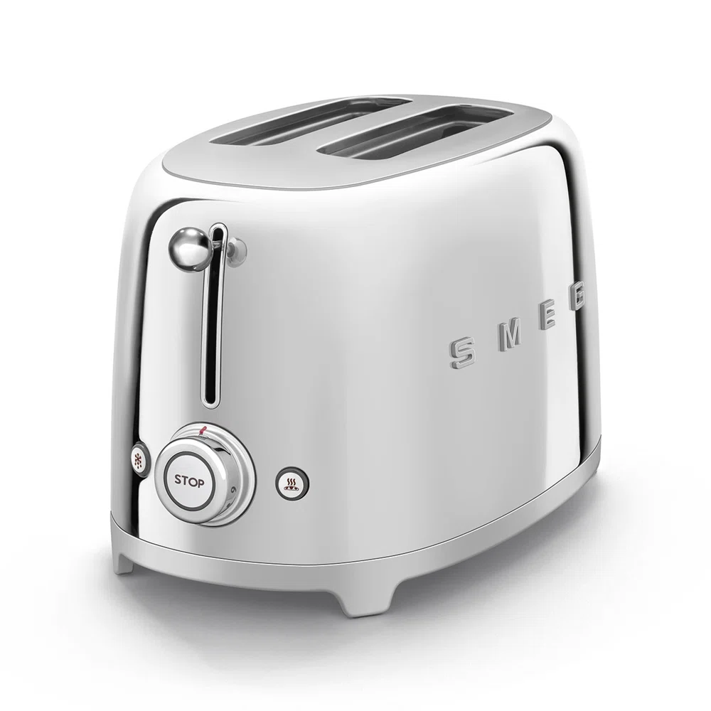 SMEG 50's Retro Style Aesthetic 2 Slice Toaster - Chrome