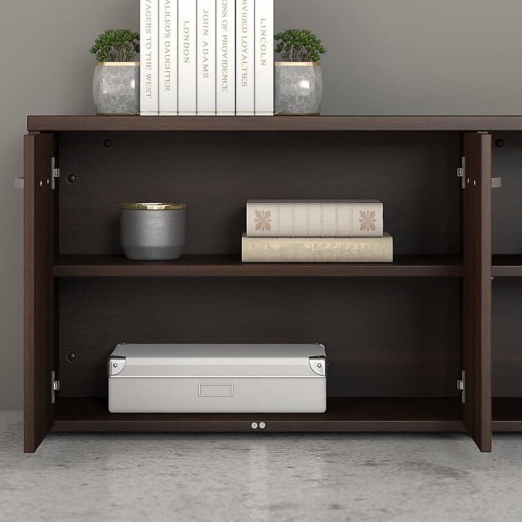 Bush Business Furniture Studio C 60'' Wide 2 - Shelf Credenza - Black Walnut