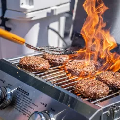 Monument Grills Tabletop Propane Gas Grill Stainless for Portable Camping Cooking with Travel Locks, High Lid